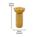 Detail view of the golden resin incense burner, showing precise height and width dimensions. - Vertical Handle Incense Burner / Gold