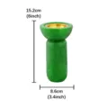 Green glitter resin incense burner detail showing height and width dimensions clearly! - Vertical Handle Incense Burner / Green