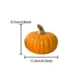 Orange ceramic pumpkin figurine with gold stem, decorative tabletop ornament 11.4x9.7cm - Fine-Petal Pumpkins with Golden Stem - Orange