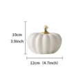 Ceramic pumpkin figurine modern desktop decoration white gold stem home ornament 10x12cm - Gold Stem Pumpkin (Short) / White