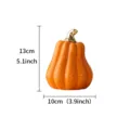 Modern ceramic pumpkin ornament in vibrant orange with gold stem, perfect for autumn decor. - Gold Stem Pumpkin (Tall) / Orange