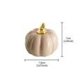 Small ceramic decor with gold stem, modern tabletop art ornament, 7x7.8cm. - Gold Stem Pumpkin (Small) / Three Colors
