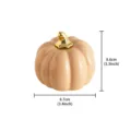 Ceramic pumpkin decor figurine in light orange with gold stem, modern desktop ornament variant. - Gold Stem Pumpkin (Medium) / Three Colors