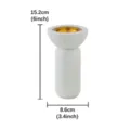 Resin incense burner Arabic style desktop aromatherapy holder with golden inner bowl and sparkles. - Vertical Handle Incense Burner / White