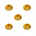 Gold incense burner cup accessories, 5.9cm hollow metal strainer pads, 5 pieces set for home. - Candle Cups 5.9cm Trimmed, 5 Pcs