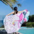 Modische Damen Flamingo Print Baumwolle Schal Sommer Strand Sonnenschutz und Tuch - L125