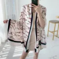 Elegant women fashion vintage chain print long scarf shawl with chic tassel trim. - L248