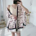 Retro chain print women square scarf fashion elegant commuting silk scarf accessory 90cm - L248 Chain Belt
