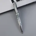 Metal ballpoint pen with geometric green silver pattern for business office gift use. - 2# (Green Silver Geometric Triangle)