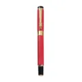 Penna roller metallo di lusso con clip drago, corpo rosso texturizzato e finiture oro per regalo. - 0.7mm / Rosso