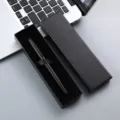 Business metal signature pen gift set with black box, elegant rollerball pen for office. - Lid Box / Black
