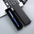 Luxury metal ballpoint pen with black gift box business office writing instrument gift set - Lid Gift Box / Blue