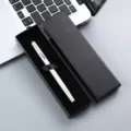 Elegante metalen balpen in zwarte geschenkdoos voor kantoor en zakelijke promotie. - Zilveren pen met dekseldoos
