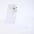 White lace headscarf and summer sun protection shawl for women, versatile design. - 1