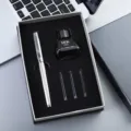 Luxe metalen vulpen set met 30ml zwarte inktfles en patronen in geschenkdoos. - 31#