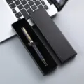 Luxury business rollerball pen set with elegant black gift box, traditional Chinese dragon design. - Lid Box / Black