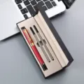 Coffret cadeau de stylo roller dragon style chinois avec recharges en boite noire. - Boîte à Double Stylo / Rouge