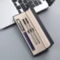 Metal ballpoint pen gift set with elegant purple body and two refills in luxury box. - Sapphire Blue Pen with Two Refills and Pen Box