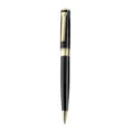 Luxury business metal ballpoint pen in black and gold finish for office and gift writing. - Piano Black Barrel with Gold Accessories