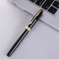 Stylo plume noir avec clip doré stylo d'écriture d'affaires classique en métal élégant - 0.7mm / Noir