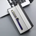 Metal ballpoint pen in black gift box, perfect for business promotional gifts and events. - Royal Blue Pen with 042# Box