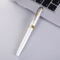 Stylo plume en métal argenté avec garniture dorée, élégant stylo cadeau d'affaires variante. - 0.7mm / Argent