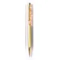Gold foil floating ballpoint pen with clear barrel, luxury metal writing instrument for office. - Luxury Gold