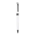 Premium white metal ballpoint pen with sleek black clip for business office and daily writing. - White