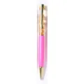 Metal gold foil ballpoint pen creative liquid floating pen office school stationery item - Rose Red