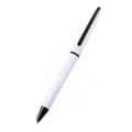 Minimalistische metalen balpen, witte behuizing met zwarte clip, vlotte kantoor pen. - Witte Houder