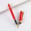 Red metal rollerball pen with gold trim, classic business signature pen for office and gift. - China Red Pen
