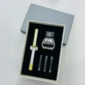 Coffret cadeau stylo plume avec stylo en métal, flacon d'encre et trois cartouches pour bureau. - 0.5mm / Stylo argenté avec coffret cadeau d'encre