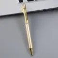 Goldener Metallkugelschreiber mit Streifendesign, elegantes Werbegeschenk Schreibwaren. - Stil 6#