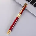 Stylo plume en métal rouge et doré stylo signature de bureau d'affaires outil d'écriture élégant - Rouge