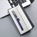 Blue metal ballpoint pen in gift box business office stationery set luxury rollerball pen - 042# Box / Blue