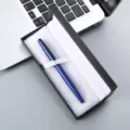 Metal business signature pen with gift box, elegant blue ballpoint pen for office presentation. - 041# Box / Blue