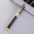 Stylo plume élégant en métal noir et doré, variante de stylo de signature pour bureau quotidien. - Noir