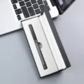 Stylo signature en métal d'affaires dans une élégante boîte cadeau noire, roller gris foncé. - 042# Boîte / Gris