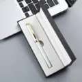 White metal signature pen gift box set, business office rollerball pen variant style. - 042# Box / White