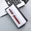 Metal rollerball pen in black gift box, elegant red business signature pen set for office. - 041# Box / Red