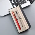 Red Metal Ballpoint Pen Gift Box Set Business Office Stationery Refill Set Variant - Single Pen Slot Box / Red