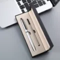 Business metal signature pen set with elegant gift box and refill for office use. - Single Pen Slot Box / White