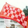 Red ethnic geometric print women summer beach shawl sunscreen scarf holiday fashion photo prop - 185cm / Style 2 (18-2)