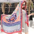 Oversized ethnic style beach scarf, lightweight summer sun protection shawl for women beachwear. - 185cm / Style 14 (106)