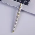 Business fashion metal rollerball pen elegant office signature gift pen with golden trim. - Silver Pen