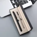 Black metal ballpoint pen gift set with extra refill in premium black presentation box - Single Pen Slot Box / Black