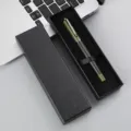 Morandi color metal signature pen with black gift box, business office ballpoint gift pen variant. - Morandi Green Pen + Lid and Base Pen Box