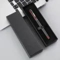 Morandi metal signature pen business rollerball pen with luxury black gift box packaging. - Morandi Red Pen + Lid and Base Pen Box
