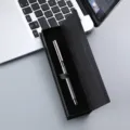 Stylo Signature Métal Variante Finition Argent avec Boîte Cadeau Noire Élégante - Boîte en papier à fermeture magnétique / Gris