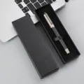 Morandi metal signature pen business office rollerball gift pen with black box packaging. - Morandi Brown Pen + Lid and Base Pen Box